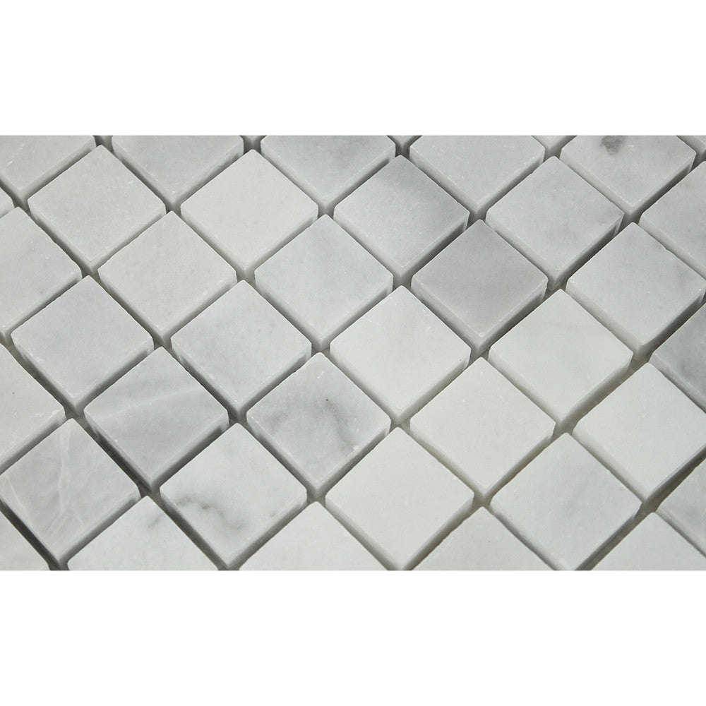 1 x 1 Honed Bianco Mare Marble Mosaic Tile - Tilephile