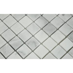 1 x 1 Polished Bianco Mare Marble Mosaic Tile - Tilephile