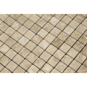 1 x 1 Polished Cappuccino Marble Mosaic Tile - Tilephile