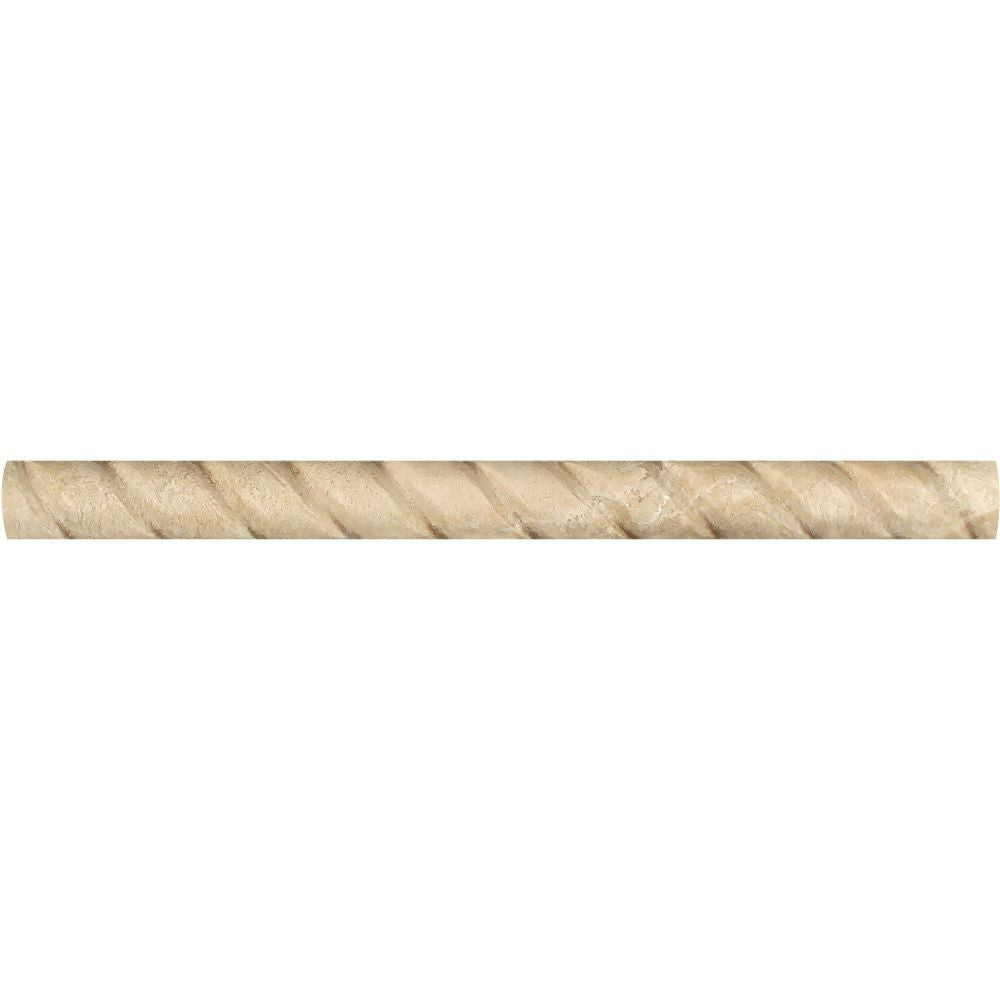 1 x 2 Honed Durango Travertine Rope Liner - Tilephile