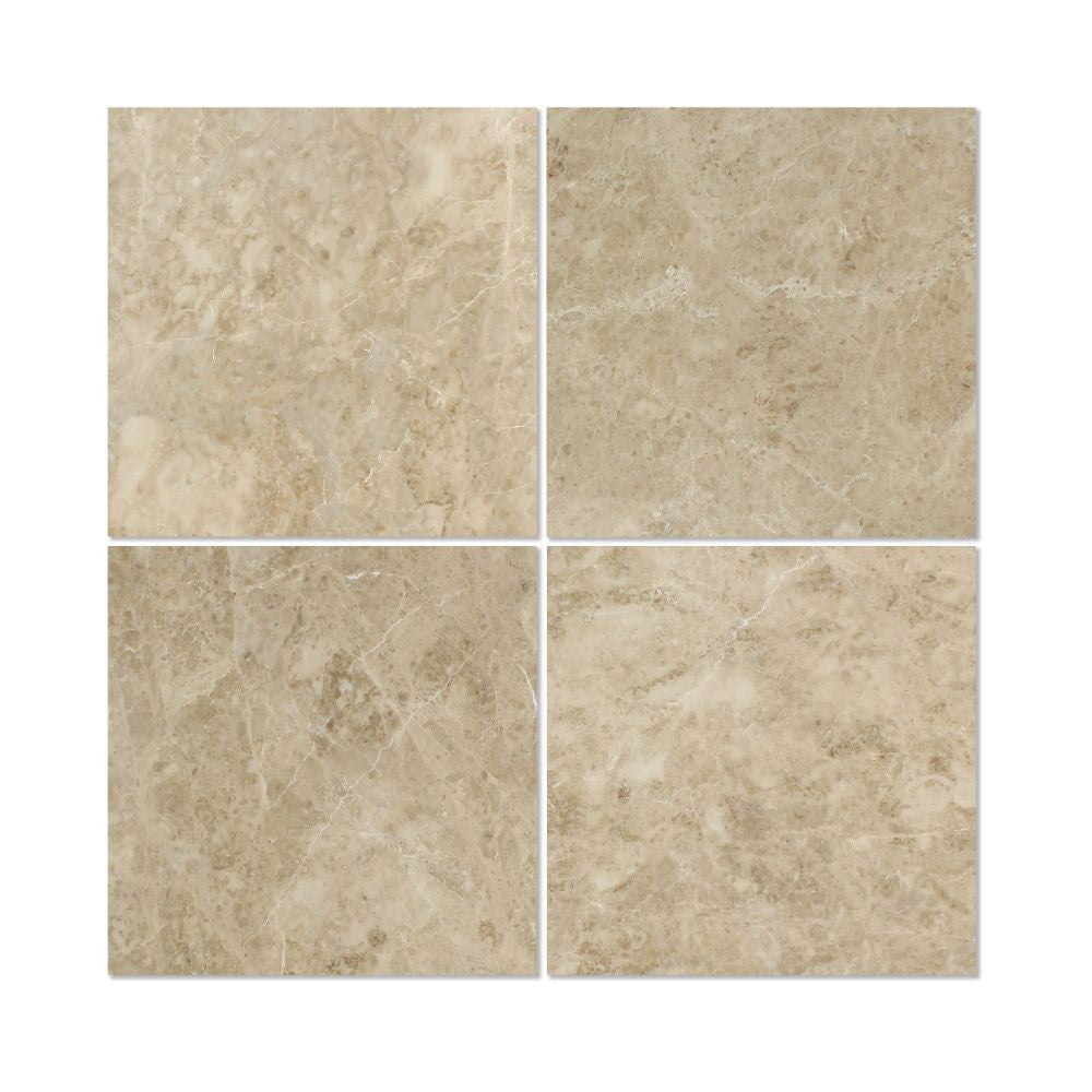 24 x 24 Polished Cappuccino Marble Tile - Tilephile