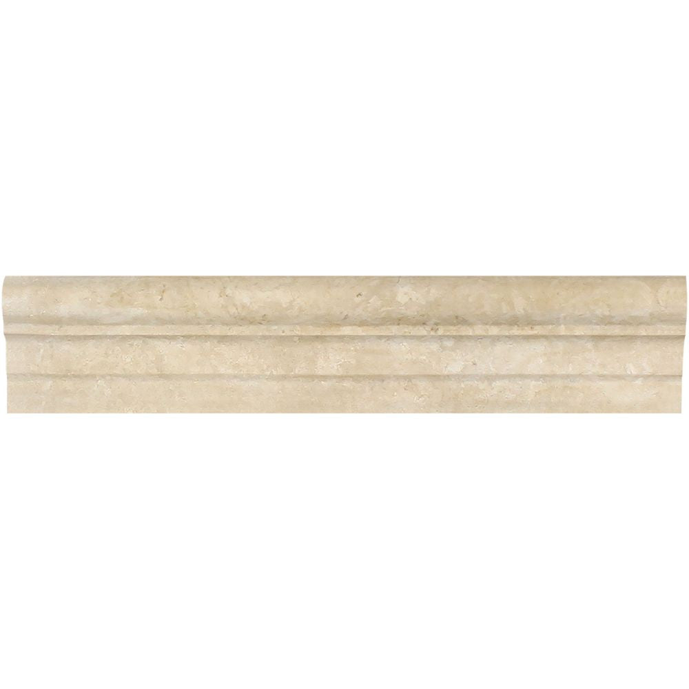 2 1/2 x 12 Honed Durango Travertine Double-Step Chair Rail Trim - Tilephile
