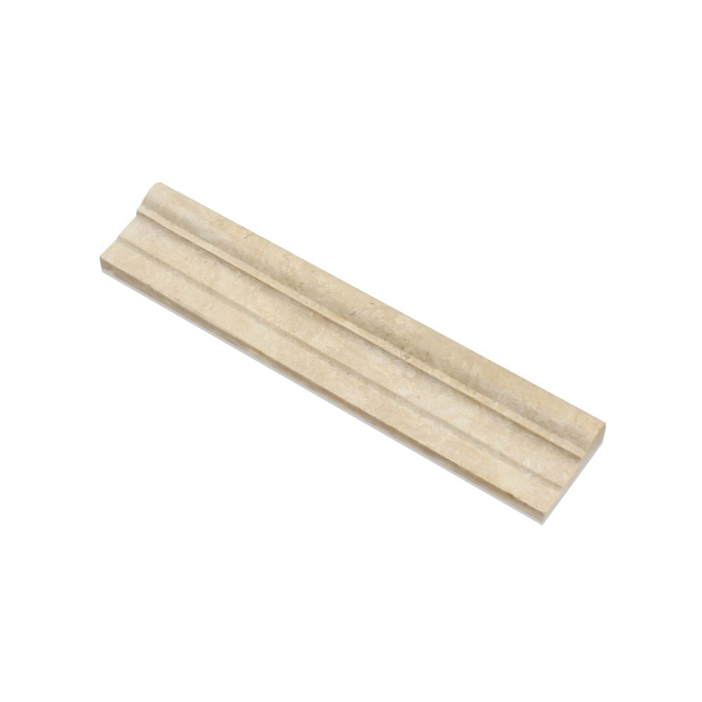 2 1/2 x 12 Honed Durango Travertine Double-Step Chair Rail Trim - Tilephile
