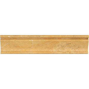 2 1/2 x 12 Honed Gold Travertine Crown Molding - Tilephile