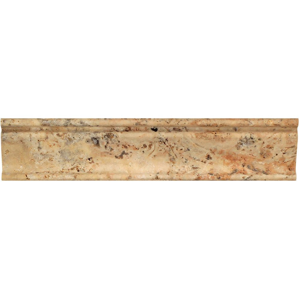 2 1/2 x 12 Honed Scabos Travertine Crown Molding Sample - Tilephile