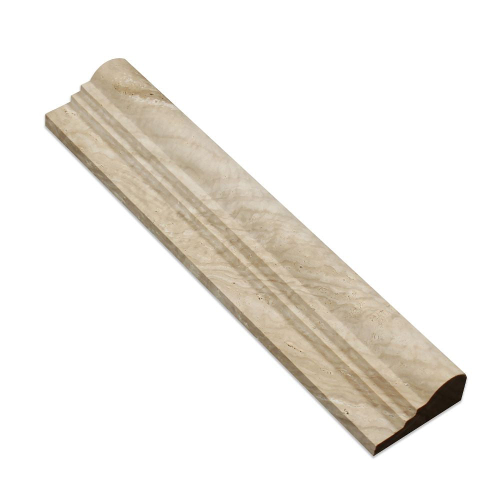 2 1/2 x 12 Honed Valencia Travertine Double-Step Chair Rail Trim - Tilephile