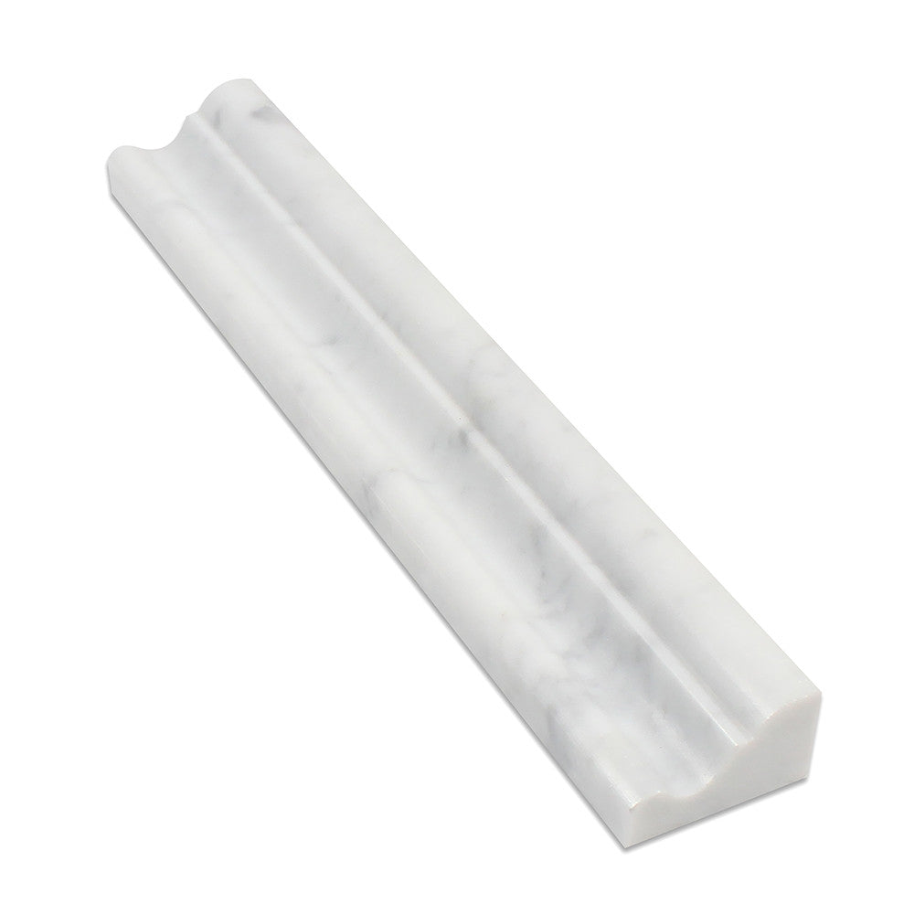 2 x 12 Honed Bianco Carrara Marble Crown Molding - Tilephile