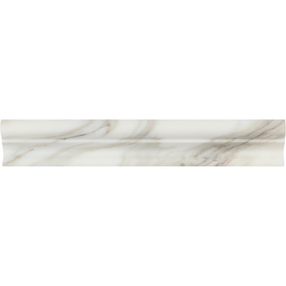 2 x 12 Honed Calacatta Gold Marble Crown Molding Sample - Tilephile