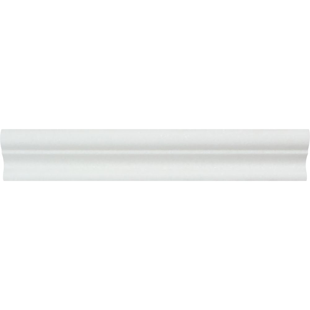 2 x 12 Honed Thassos White Marble Crown Molding Sample - Tilephile