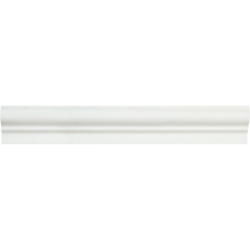 2 x 12 Honed Thassos White Marble Single-Step Chair Rail Trim - Tilephile