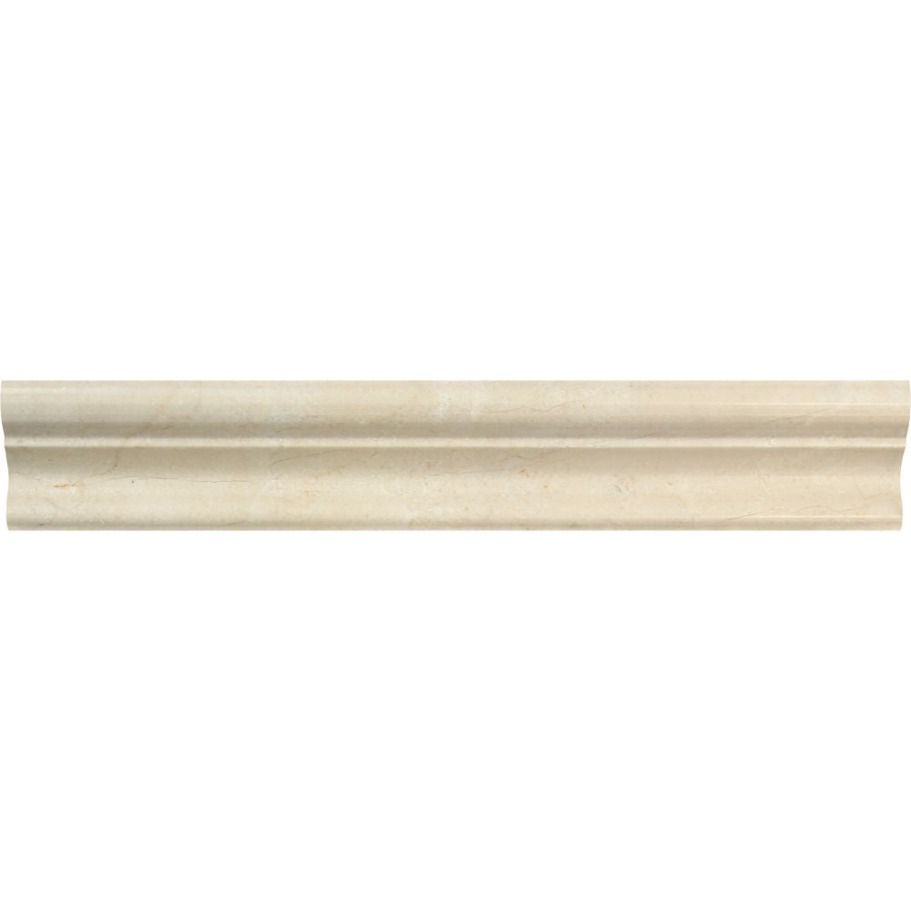 2 x 12 Polished Crema Marfil Marble Crown Molding - Tilephile