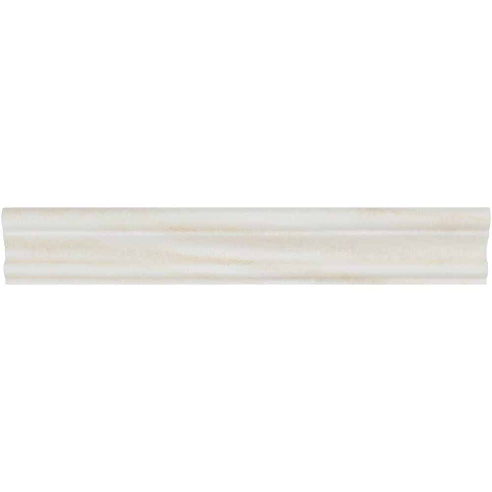 2 x 12 Polished White Onyx Single-Step Chair Rail Trim - Tilephile
