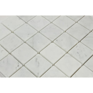 2 x 2 Honed Bianco Carrara Marble Mosaic Tile - Tilephile