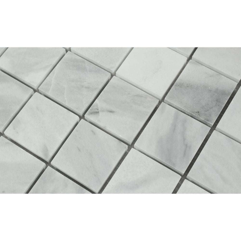 2 x 2 Honed Bianco Mare Marble Mosaic Tile - Tilephile