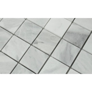 2 x 2 Polished Bianco Mare Marble Mosaic Tile - Tilephile
