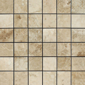 2 x 2 Polished Cappuccino Marble Mosaic Tile - Tilephile