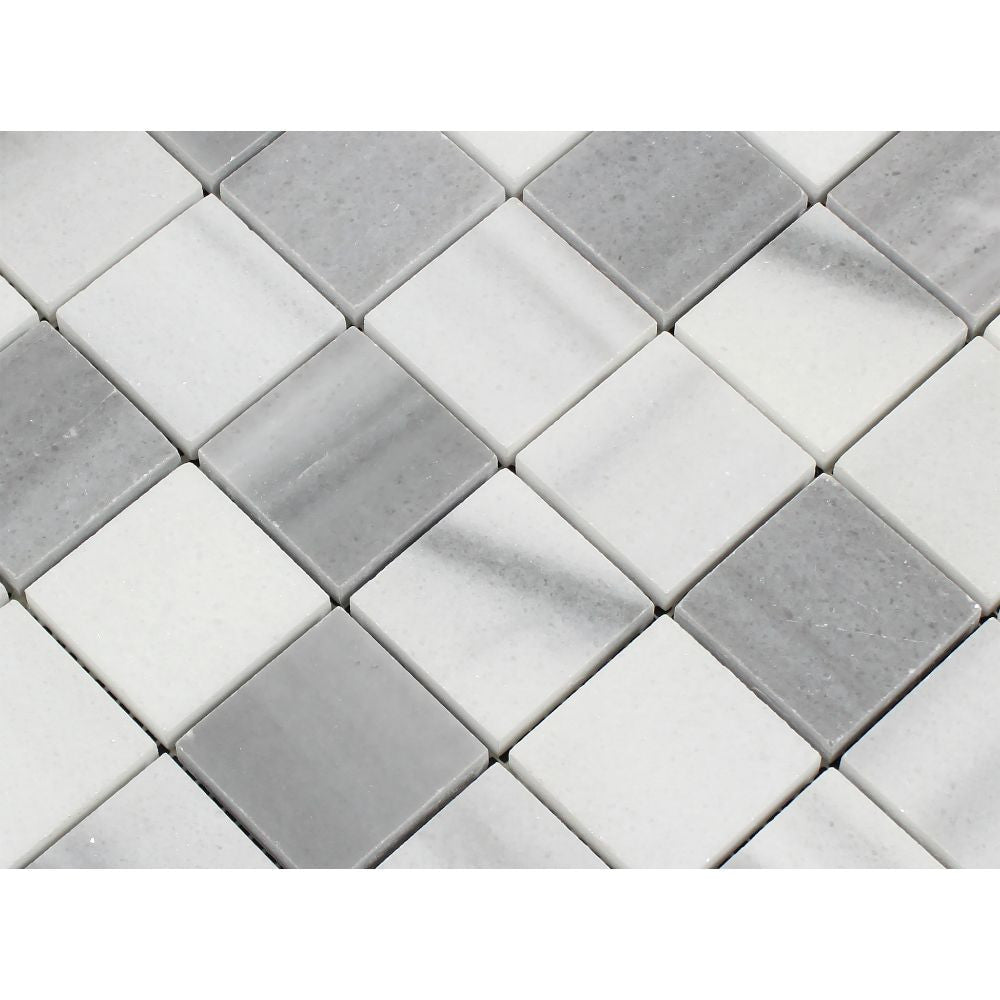 2 x 2 Polished Mink (Marmara) Marble Mosaic Tile (Cross-Cut) - Tilephile
