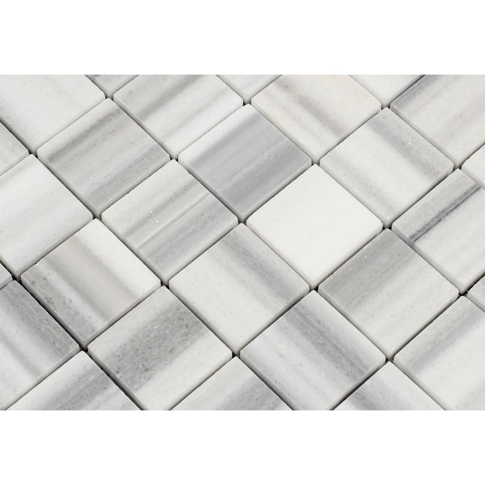 2 x 2 Polished Mink (Marmara) Marble Mosaic Tile (Vein-Cut) - Tilephile