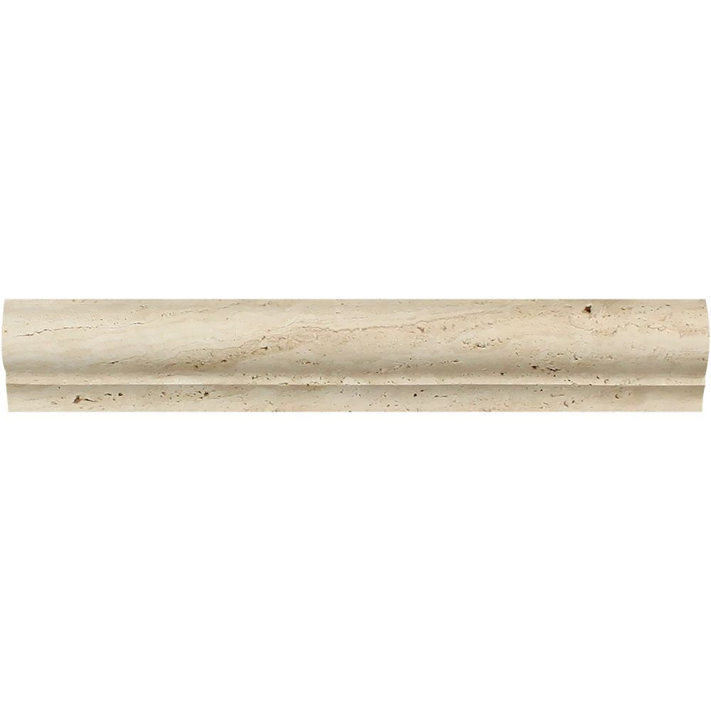 2 x 3 x 12 Honed Ivory Travertine Corner Ogee Trim - Tilephile