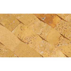 2 x 4 CNC-Arched Gold Travertine Brick Mosaic Tile - Tilephile