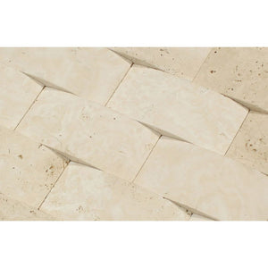 2 x 4 CNC-Arched Ivory Travertine Brick Mosaic Tile - Tilephile