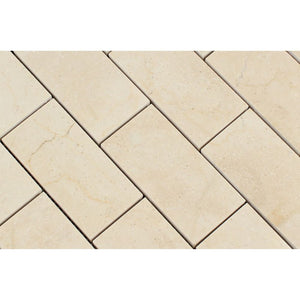 2 x 4 Polished Crema Marfil Marble Brick Mosaic Tile - Tilephile