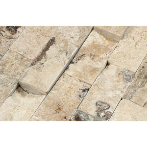 2 x 4 Split-faced Philadelphia Travertine Brick Mosaic Tile - Tilephile