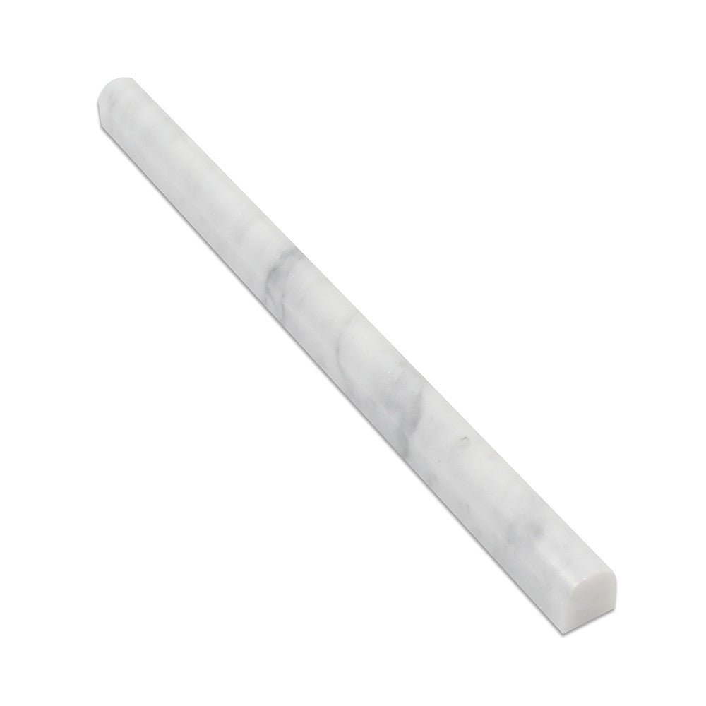 3/4 x 12 Honed Bianco Carrara Marble Bullnose Liner - Tilephile