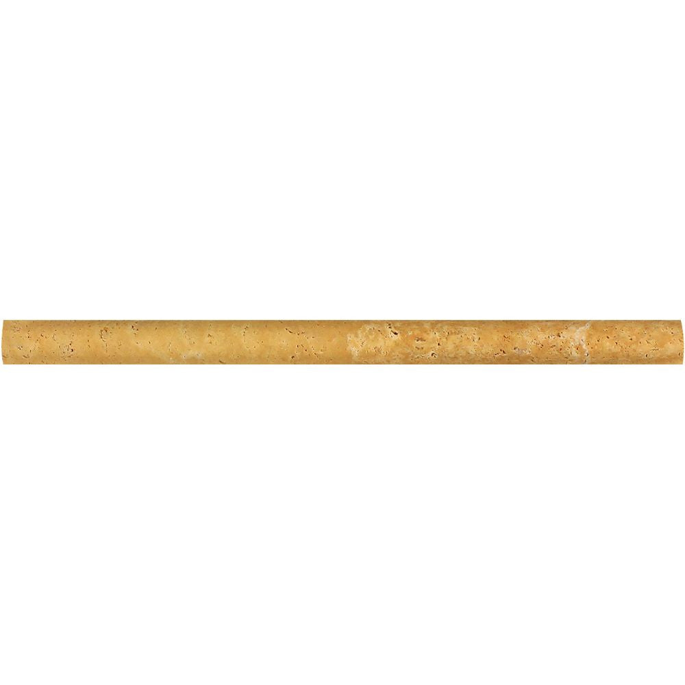 3/4 x 12 Honed Gold Travertine Bullnose Liner Sample - Tilephile