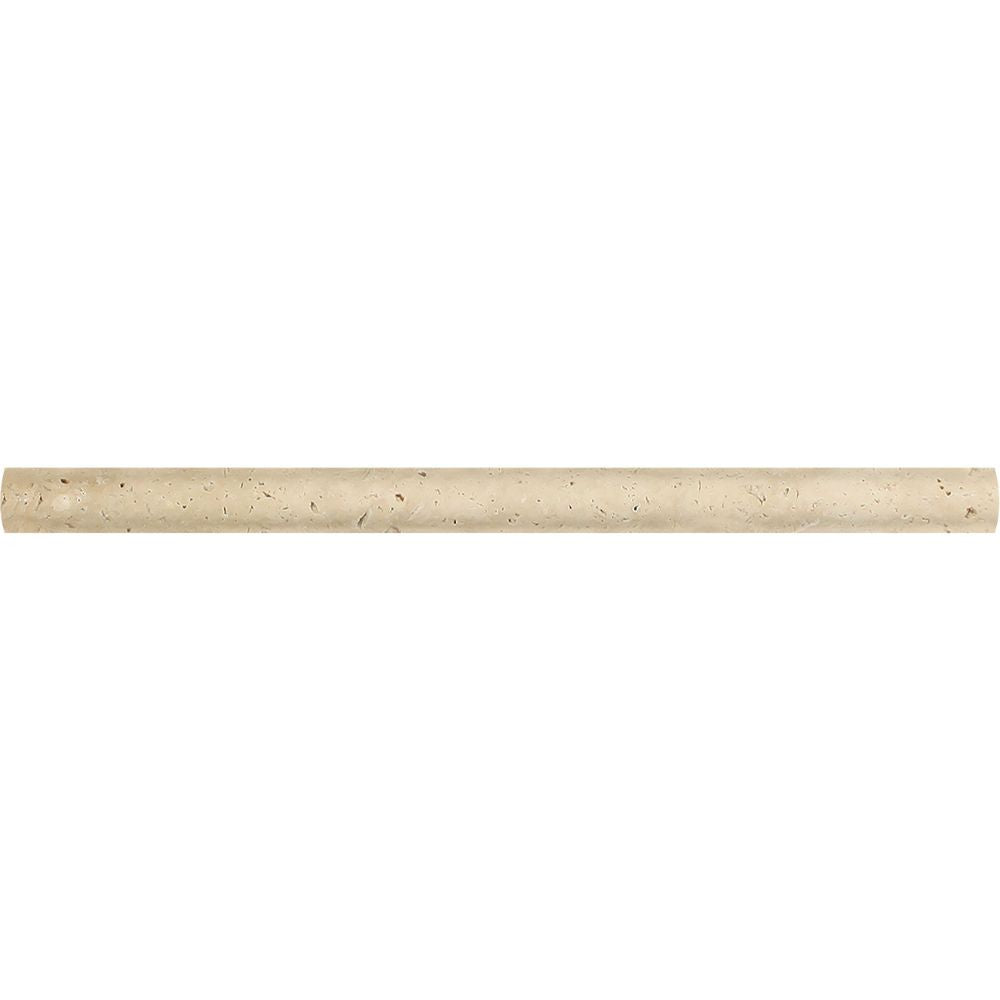 3/4 x 12 Honed Ivory Travertine Bullnose Liner Sample - Tilephile