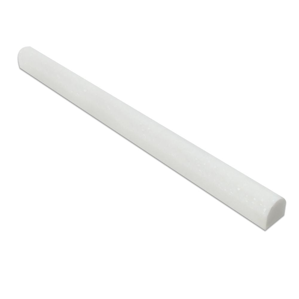 3/4 x 12 Honed Thassos White Marble Bullnose Liner - Tilephile