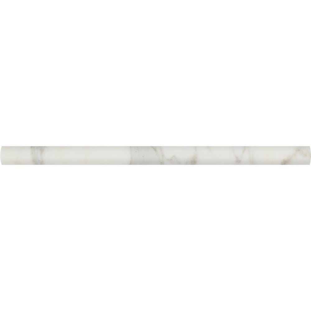 3/4 x 12 Polished Calacatta Gold Marble Bullnose Liner Sample - Tilephile