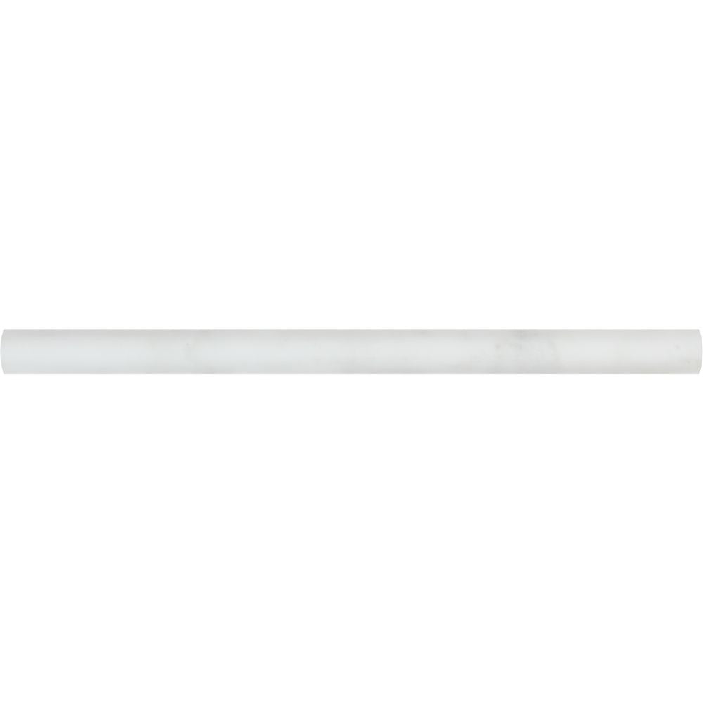 3/4 x 12 Polished Oriental White Marble Bullnose Liner Sample - Tilephile