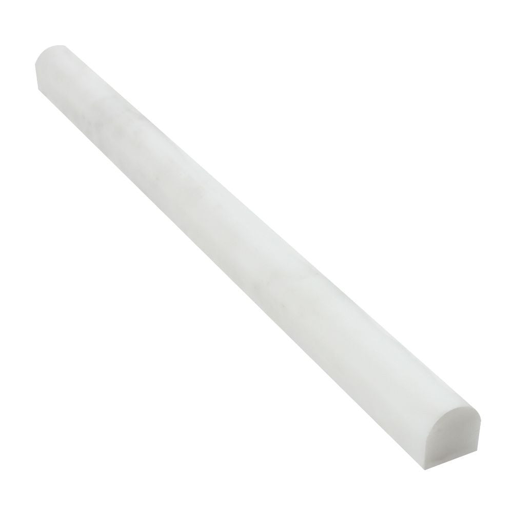 3/4 x 12 Polished Oriental White Marble Bullnose Liner - Tilephile