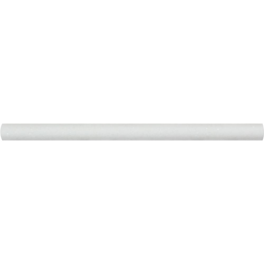 3/4 x 12 Polished Thassos White Marble Bullnose Liner - Tilephile