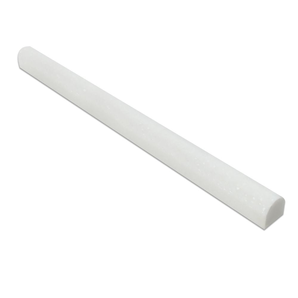 3/4 x 12 Polished Thassos White Marble Bullnose Liner - Tilephile