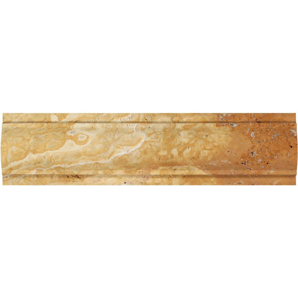 3 x 12 Honed Gold Travertine Arch Molding - Tilephile