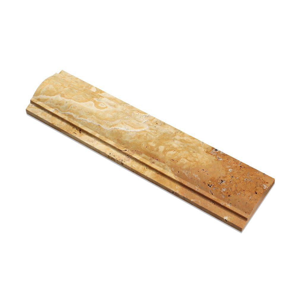 3 x 12 Honed Gold Travertine Arch Molding - Tilephile