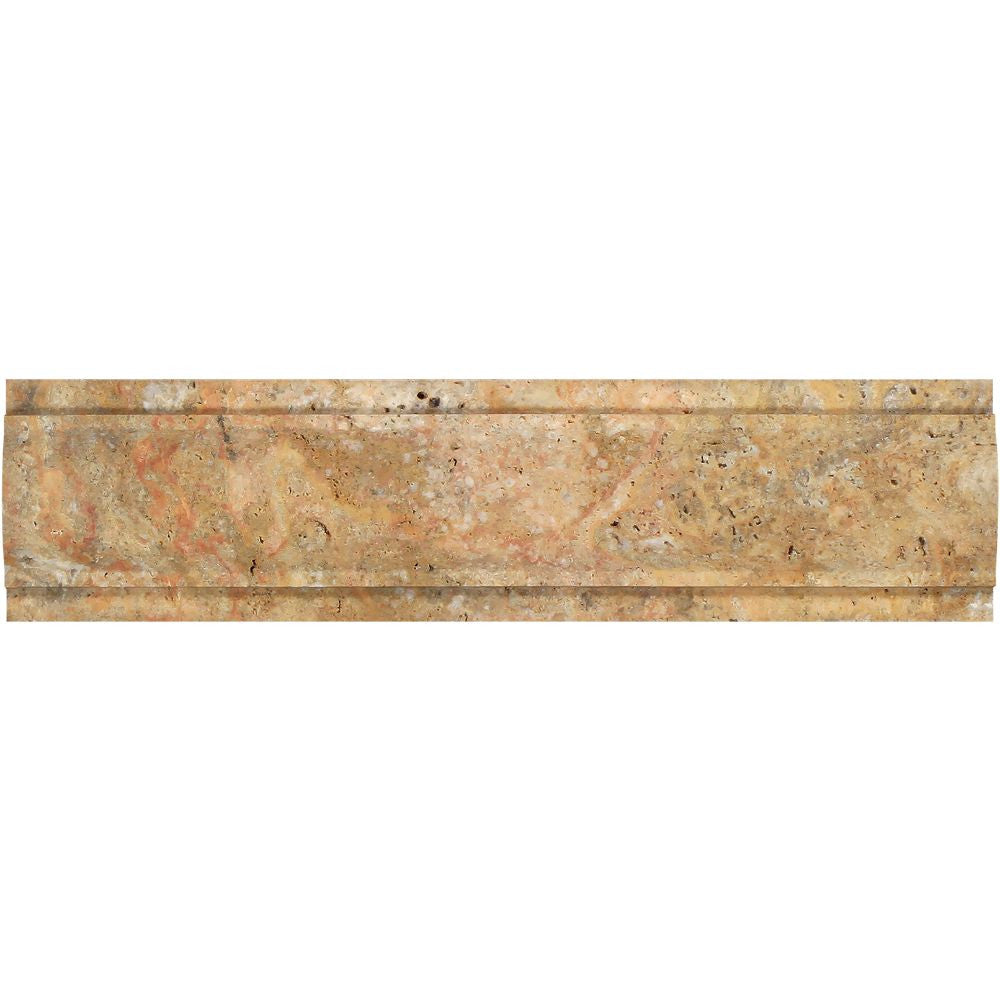3 x 12 Honed Scabos Travertine Arch Molding Sample - Tilephile