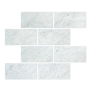 3 x 6 Polished Bianco Carrara Marble Tile - Tilephile