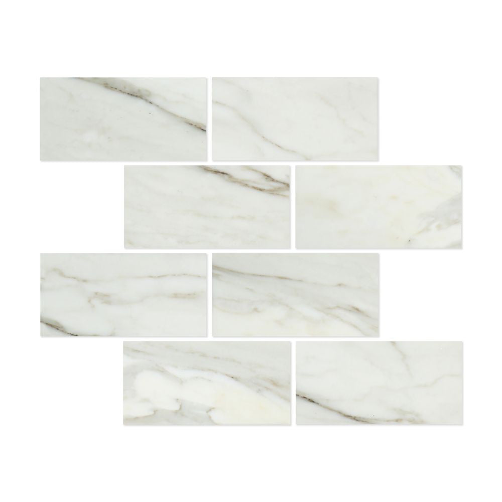3 x 6 Polished Calacatta Gold Marble Tile - Tilephile