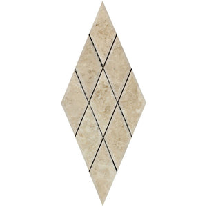 3 x 6 Polished Cappuccino Marble Deep-Beveled Diamond Mosaic Tile - Tilephile
