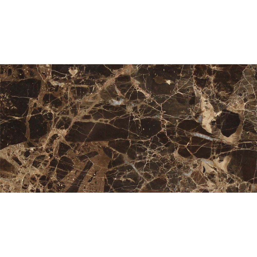 3 x 6 Polished Emperador Dark Marble Tile - Tilephile