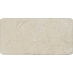 3 x 6 Tumbled Crema Marfil Marble Tile - Tilephile