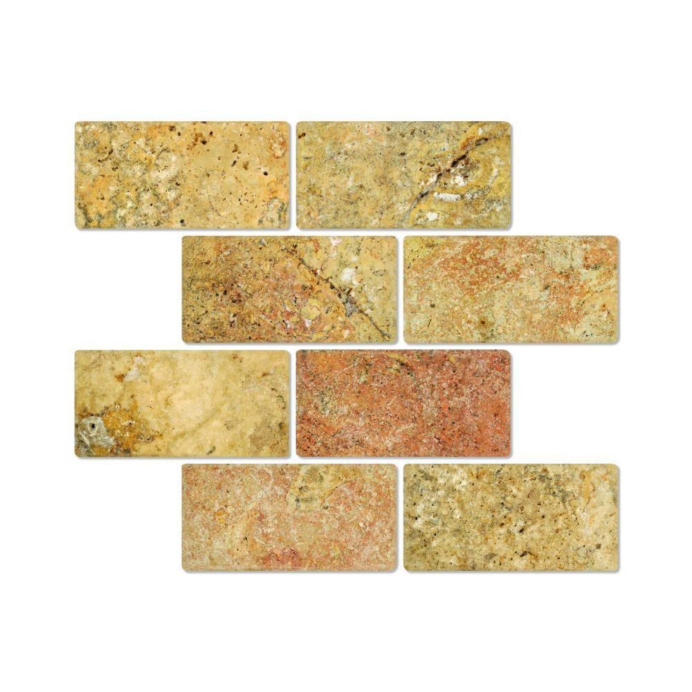 3 x 6 Tumbled Scabos Travertine Tile - Tilephile