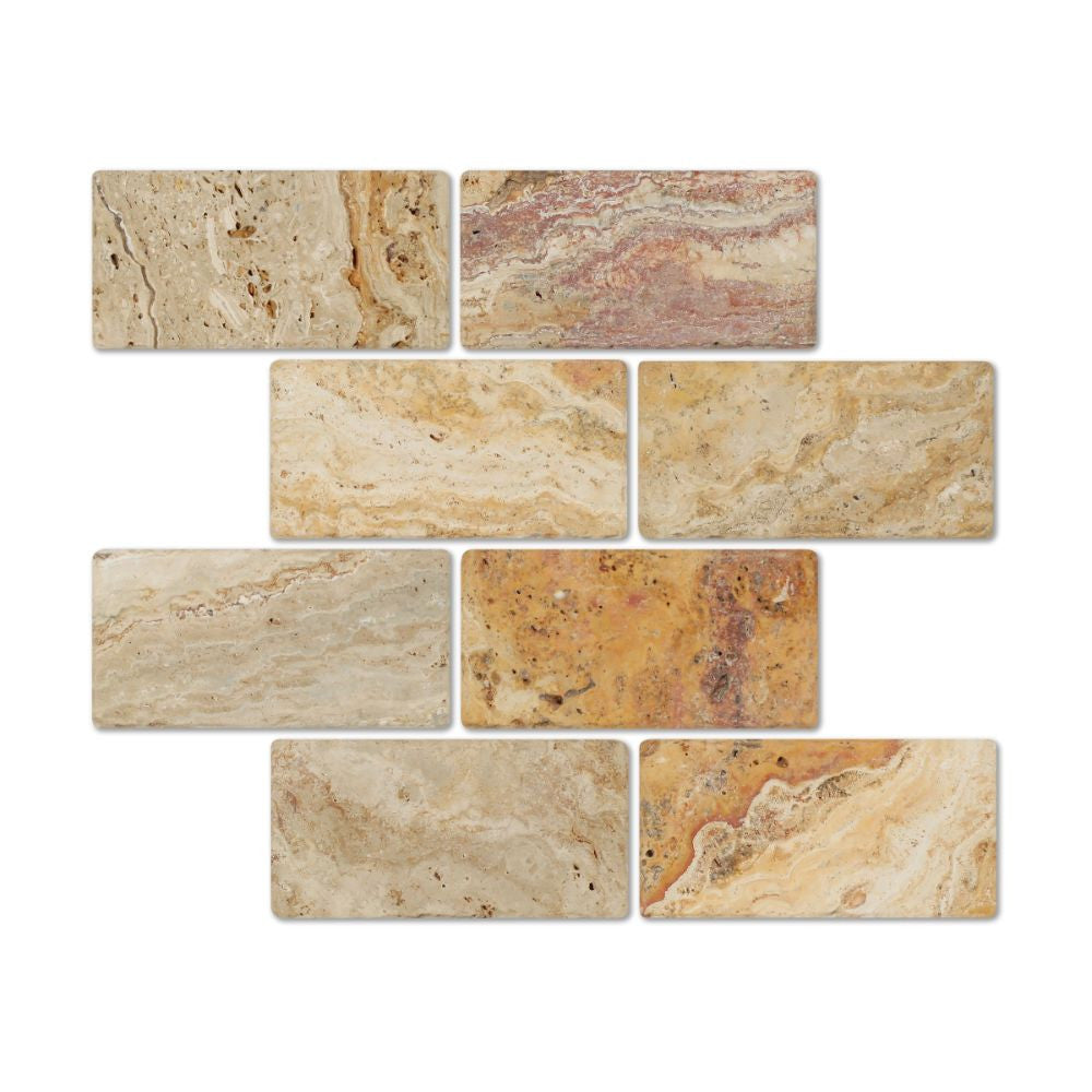 3 x 6 Tumbled Valencia Travertine Tile - Tilephile