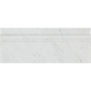 4 3/4 x 12 Polished Bianco Carrara Marble Baseboard Trim - Tilephile