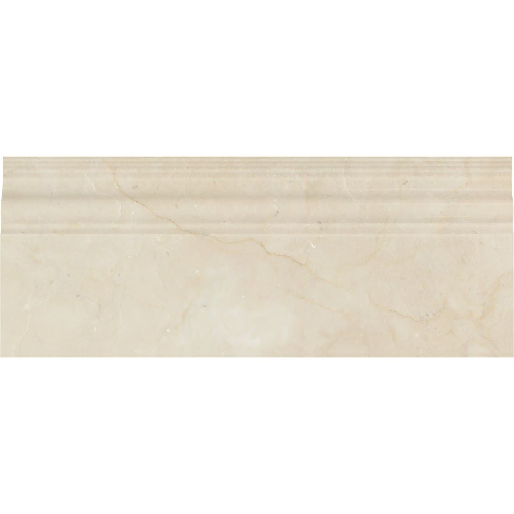 4 3/4 x 12 Polished Crema Marfil Marble Baseboard Trim - Tilephile