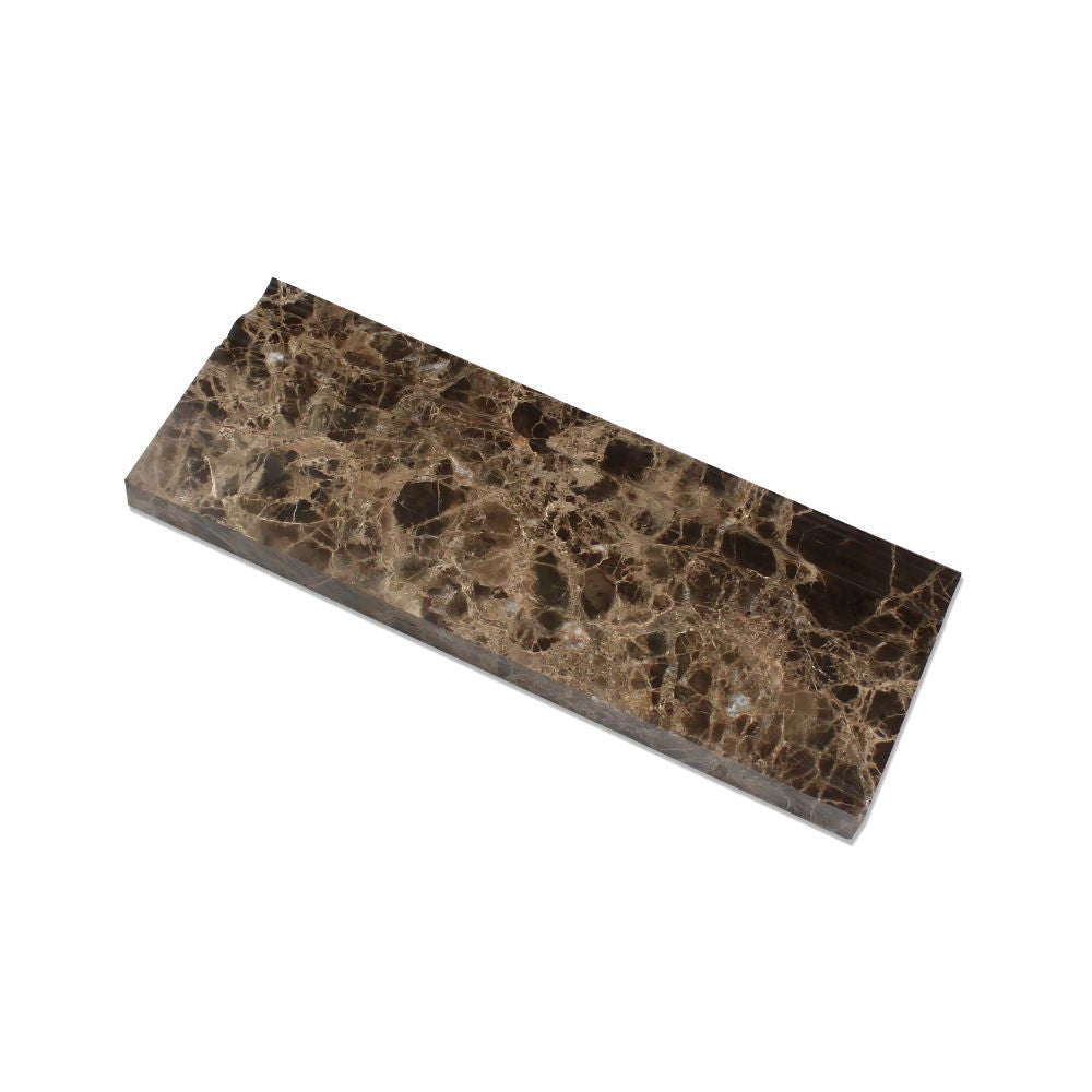 4 3/4 x 12 Polished Emperador Dark Marble Baseboard Trim - Tilephile