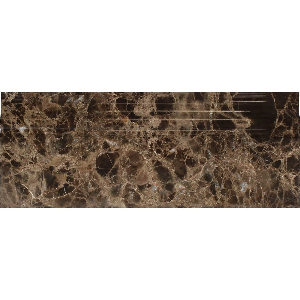 4 3/4 x 12 Polished Emperador Dark Marble Baseboard Trim - Tilephile
